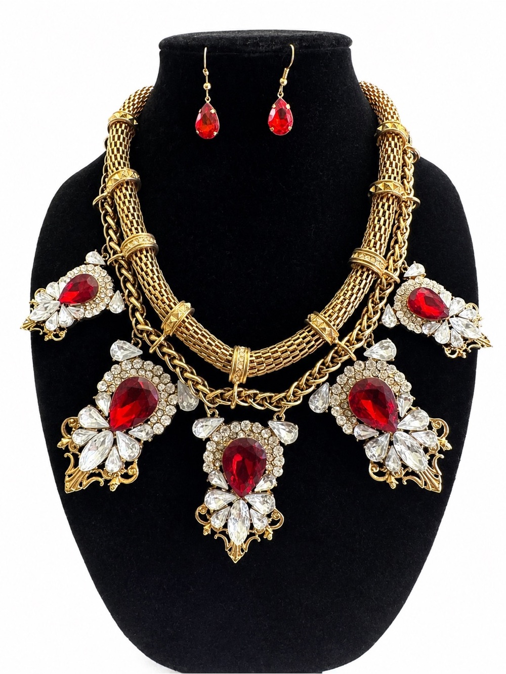Vintage statement Necklace and earrings set